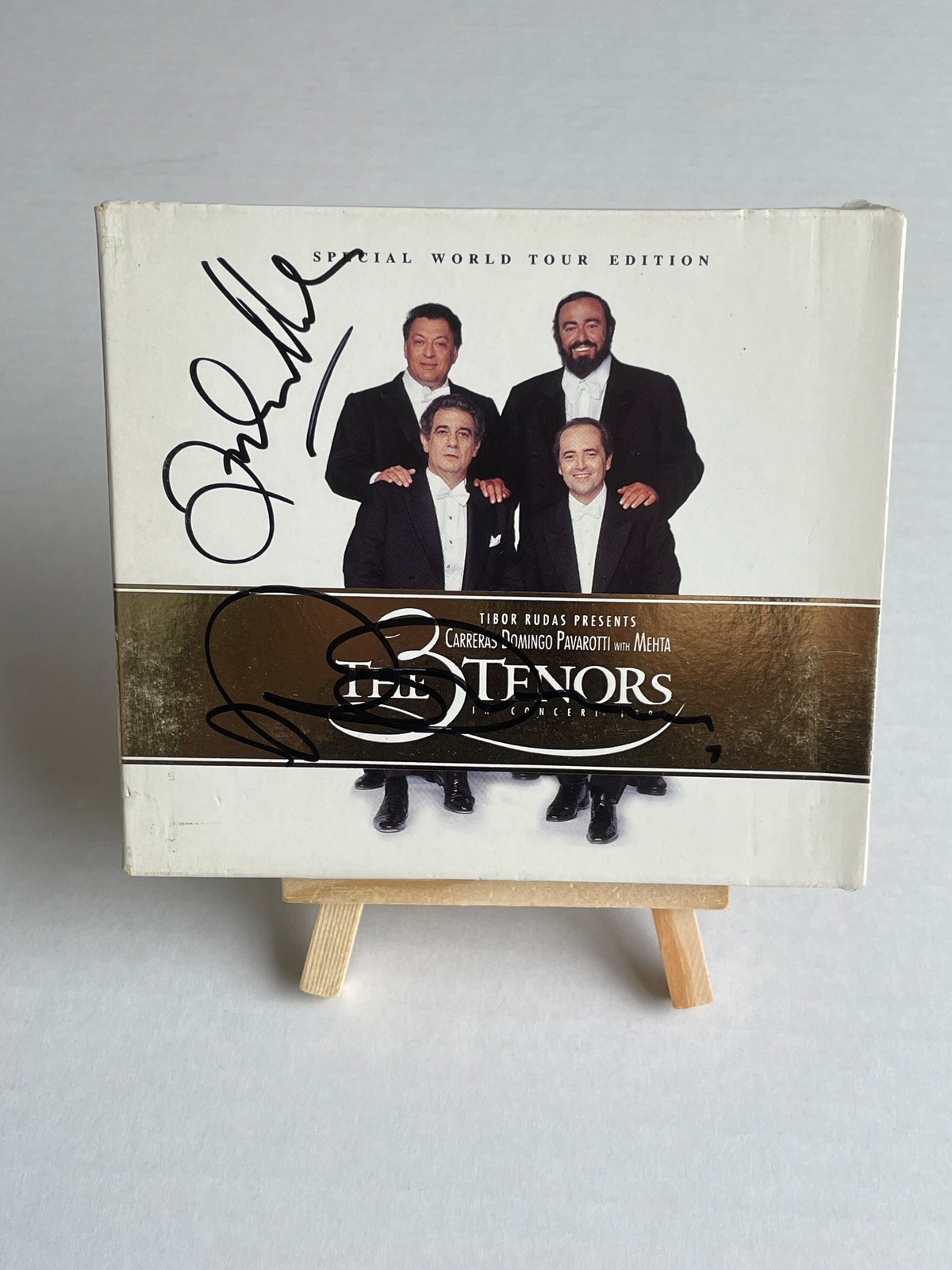 The 3 Tenors - Special World Tour Edition. Signed on Box cover by Placido Domingo and Zubi Mehta.