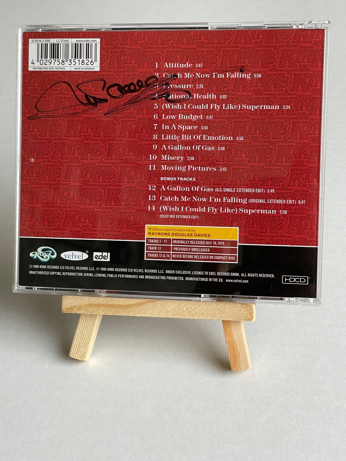 The Kinks - Low Budget CD. Signed by Mick Avory