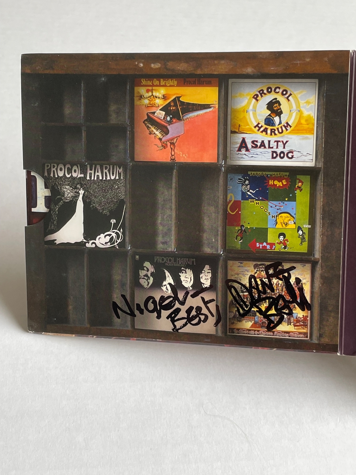 Procol Harum - Secrets of the Hive CD. Signed by Dave Ball, dedicated to Nigel