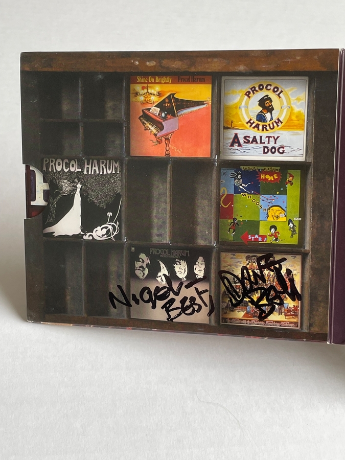 Procol Harum - Secrets of the Hive CD. Signed by Dave Ball, dedicated to Nigel