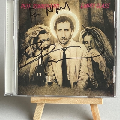 Pete Townsend - Empty Glass CD. Signed by Pete Townsend, dedicated to Nigel
