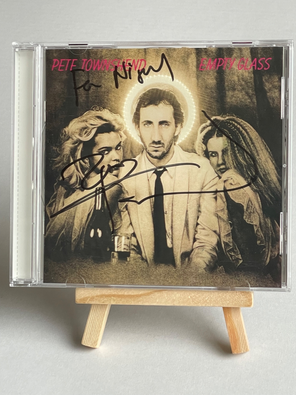 Pete Townsend - Empty Glass CD. Signed by Pete Townsend, dedicated to Nigel