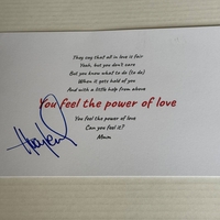 The Power of Love Lyrics - signed by Huey Lewis