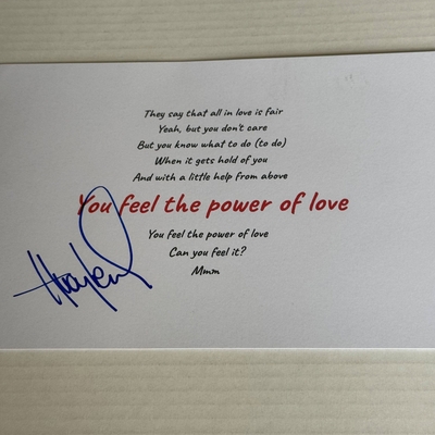 The Power of Love Lyrics - signed by Huey Lewis