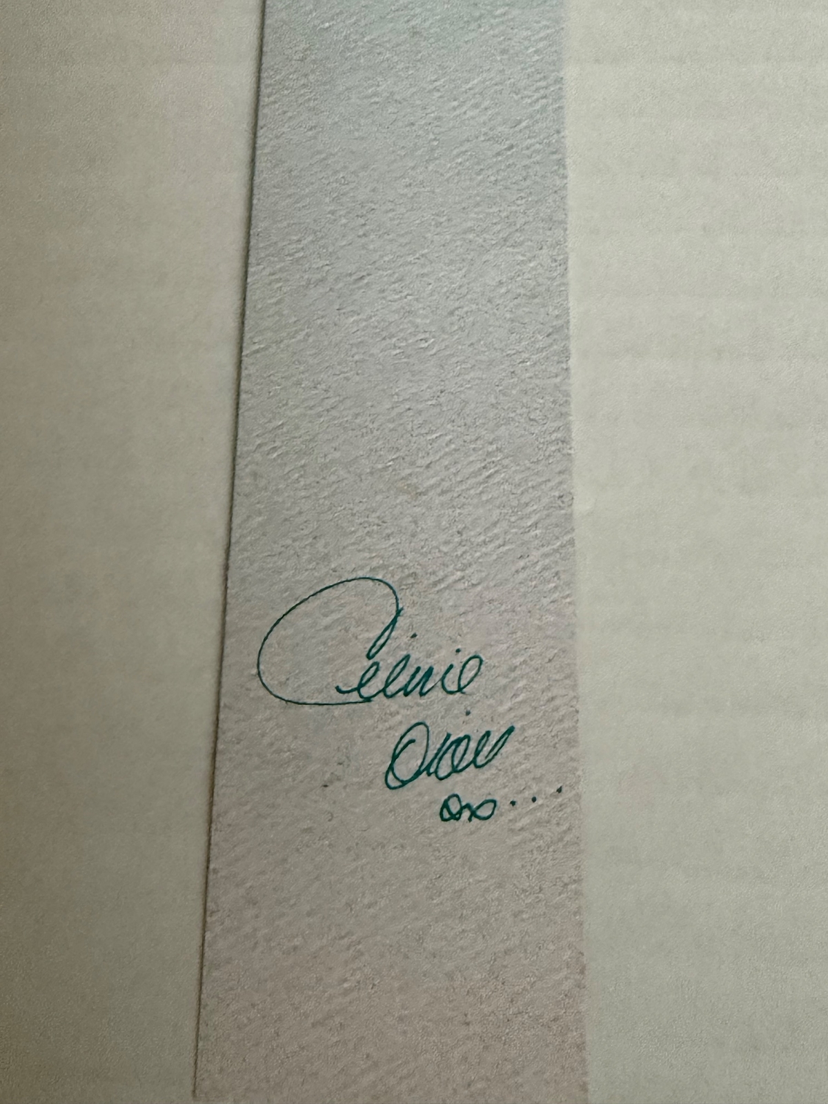Celine Dion - signed bookmark.