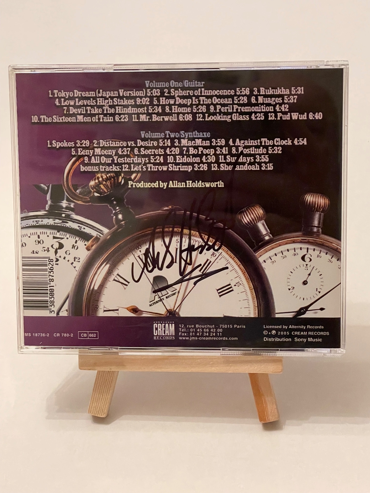 Allan Holdsworth - The Best of Allan Holdsworth. Against The Clock CD. Signed by Allan Holdsworth.