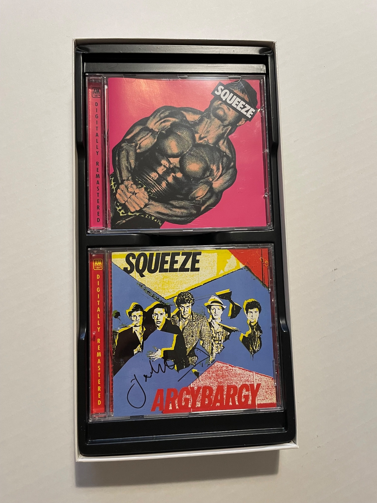 Squeeze - Six of One CD Boxset. Signed by Jools Holland x3, Chris Difford x2