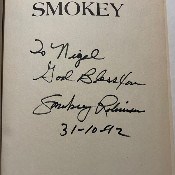Smokey - Inside my Life Hardback Book. Dedicated to Nigel by Smokey Robinson