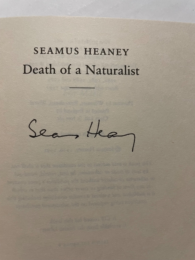 Seamus Heaney - Death of a Naturalist paperback book. Signed by Seamus Heaney