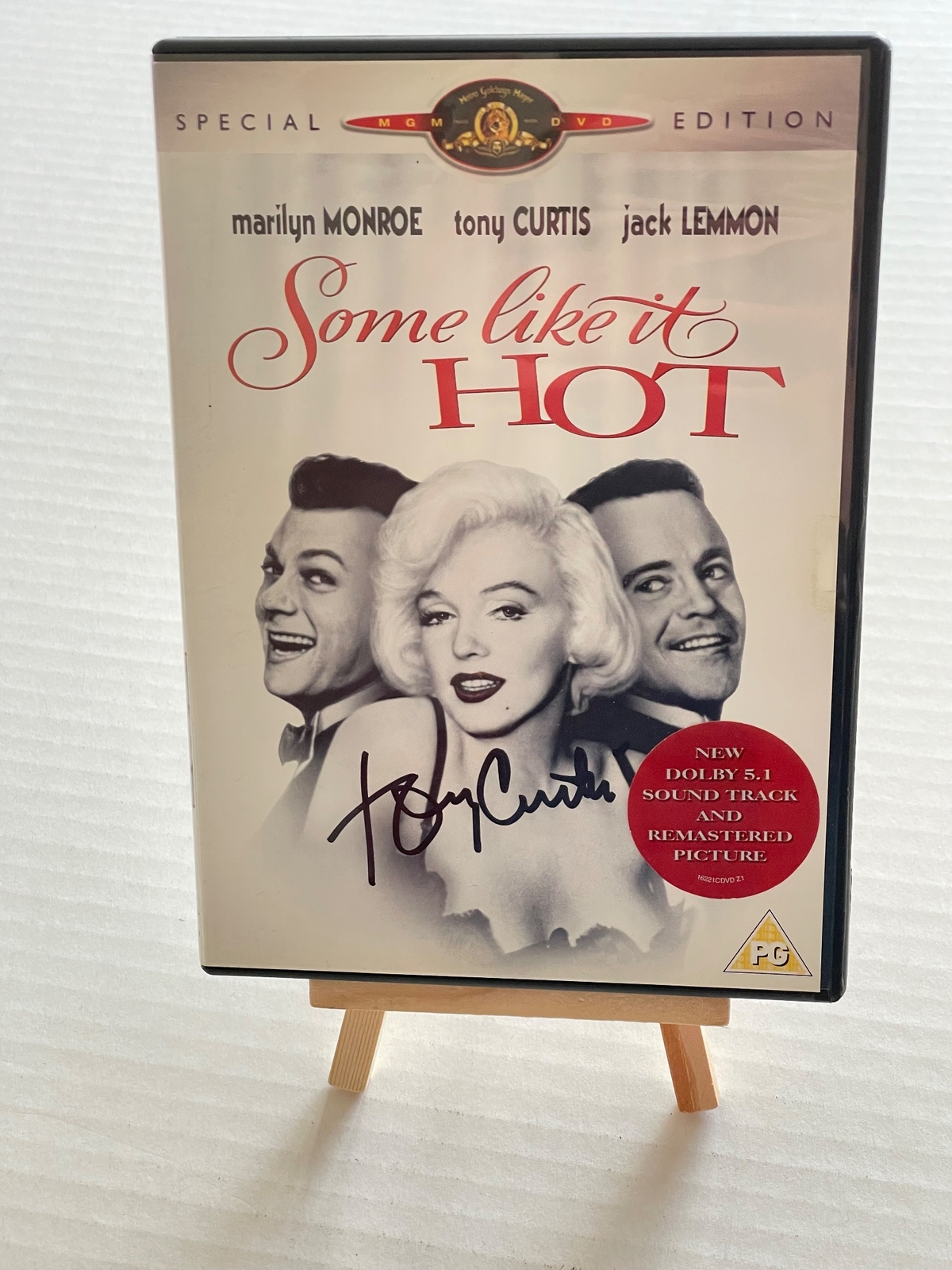 Some Like It Hot DVD - signed by Tony Curtis
