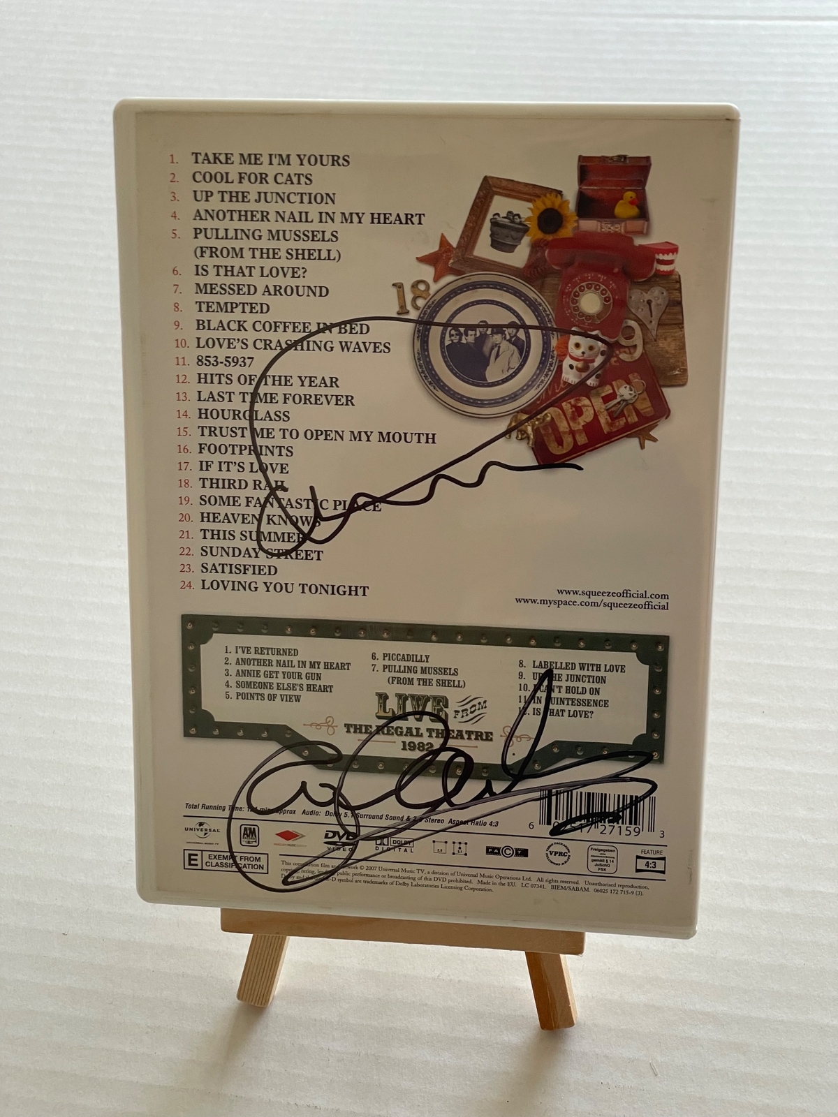 Squeeze - Essential Squeeze DVD. Signed by Chris Difford and Glen Tilbrook