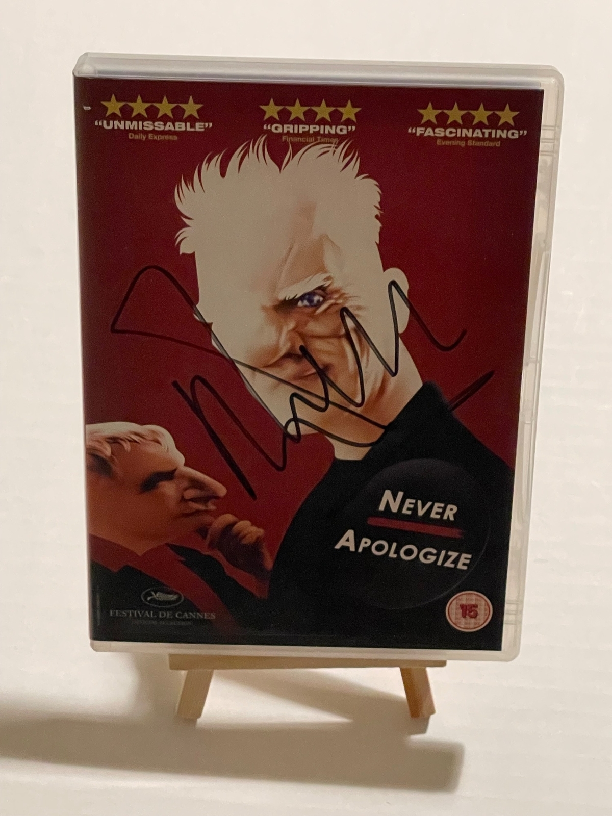 Never Apologize DVD - Signed by Malcolm McDowell