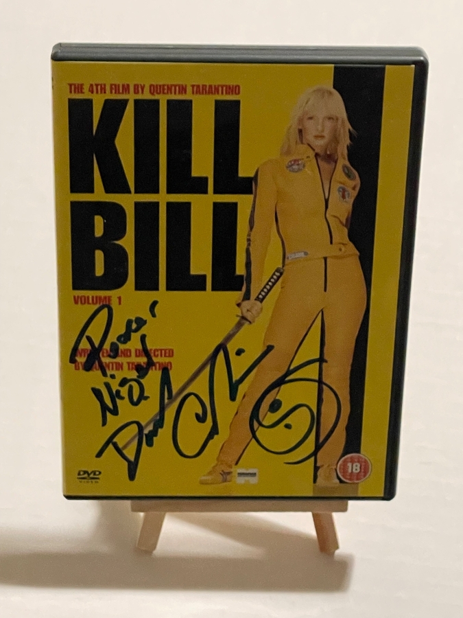 Kill Bill DVD. Personalised to Nigel and signed by David Carradine