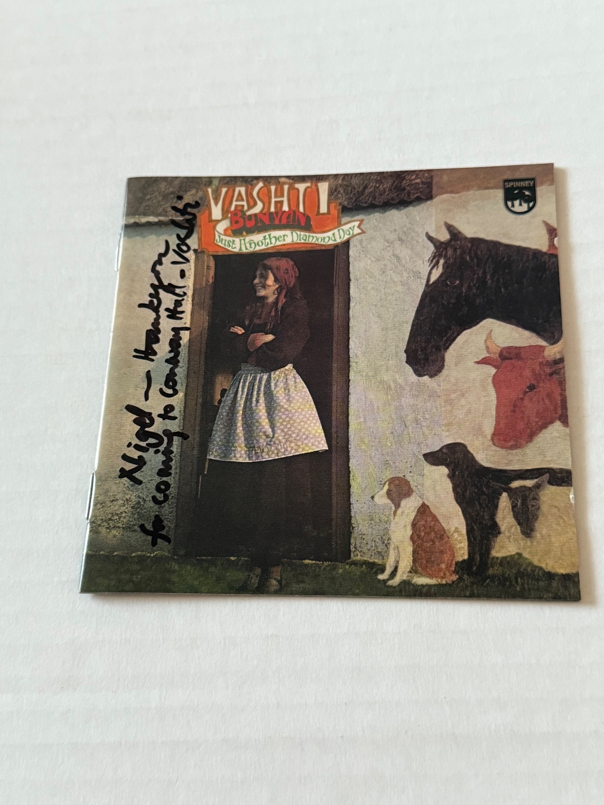 Vashti Bunyan - Just Another Diamond Day CD. Signed by Vashti Bunyan, personalised to Nigel.