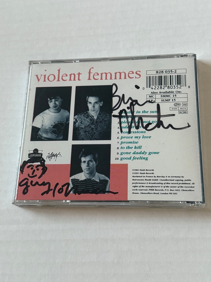 Violent Femmes - Violent Femmes CD. Signed by Brian Ritchie and Guy Hoffman