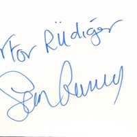 Sean Connery signed index card
