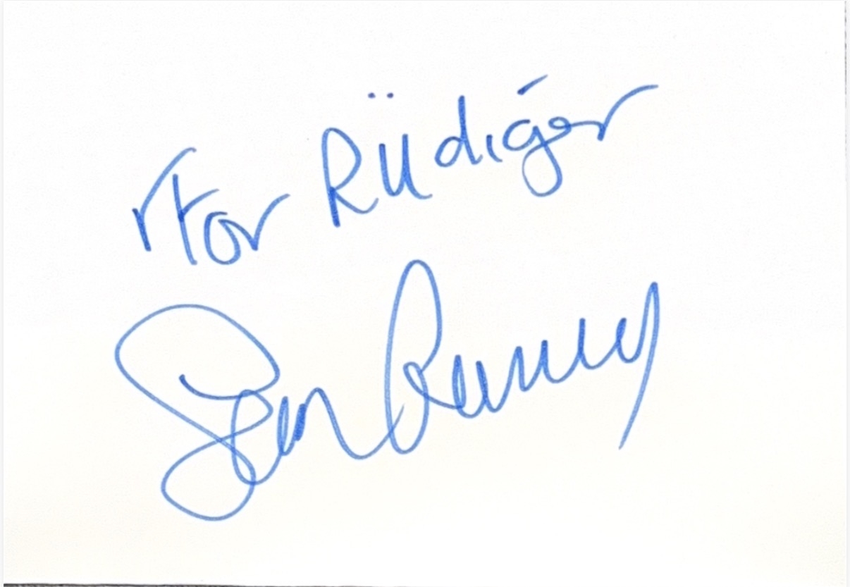 Sean Connery signed index card