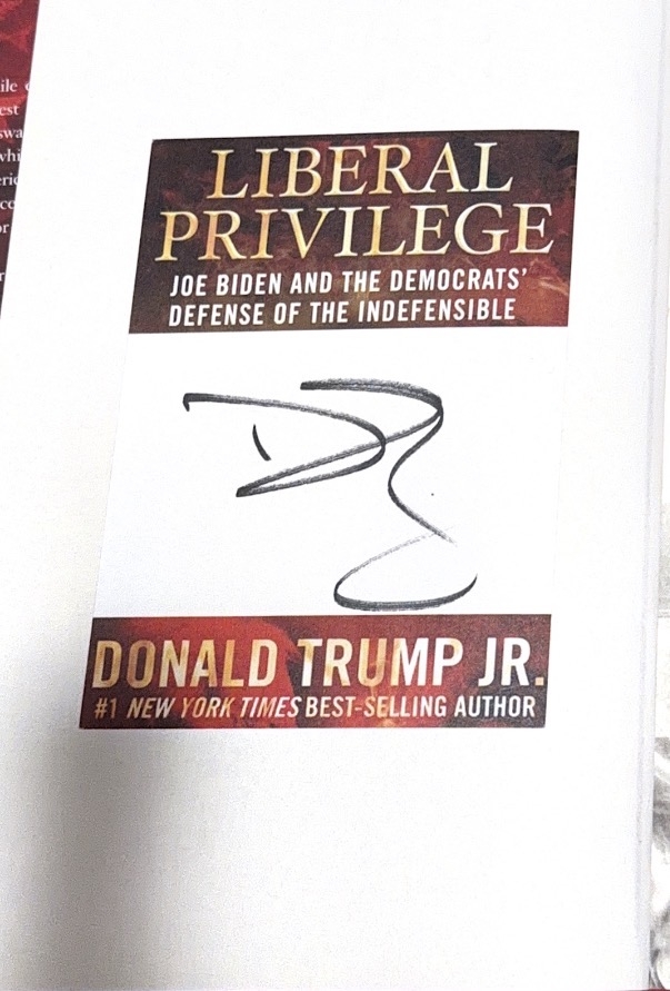 Donald Trump Jr. signed book