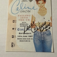 Celine Dion - Falling Into The Uk ticket. Signed by Celine Dion