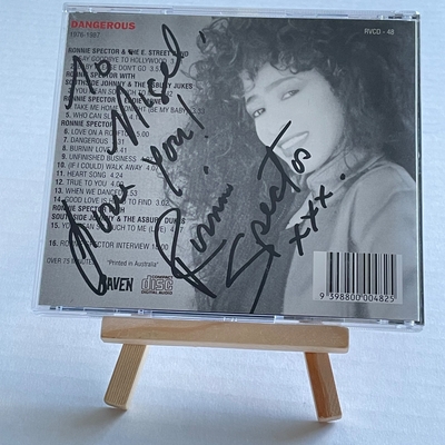 Ronnie Spector - Dangerous CD. Personalised to Nigel, signed by Ronnie Spector