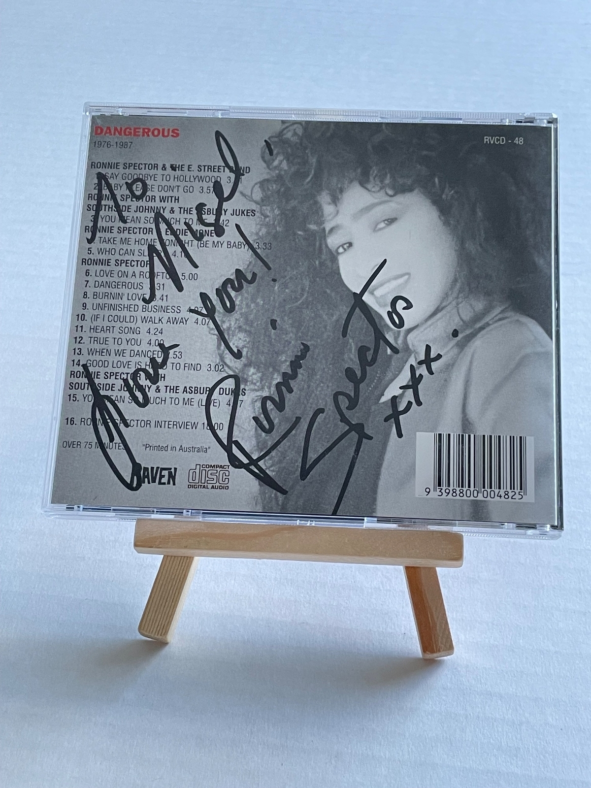 Ronnie Spector - Dangerous CD. Personalised to Nigel, signed by Ronnie Spector