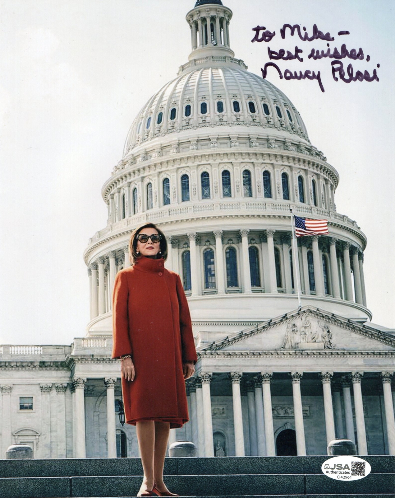 Nancy Pelosi signed 8x10 photo