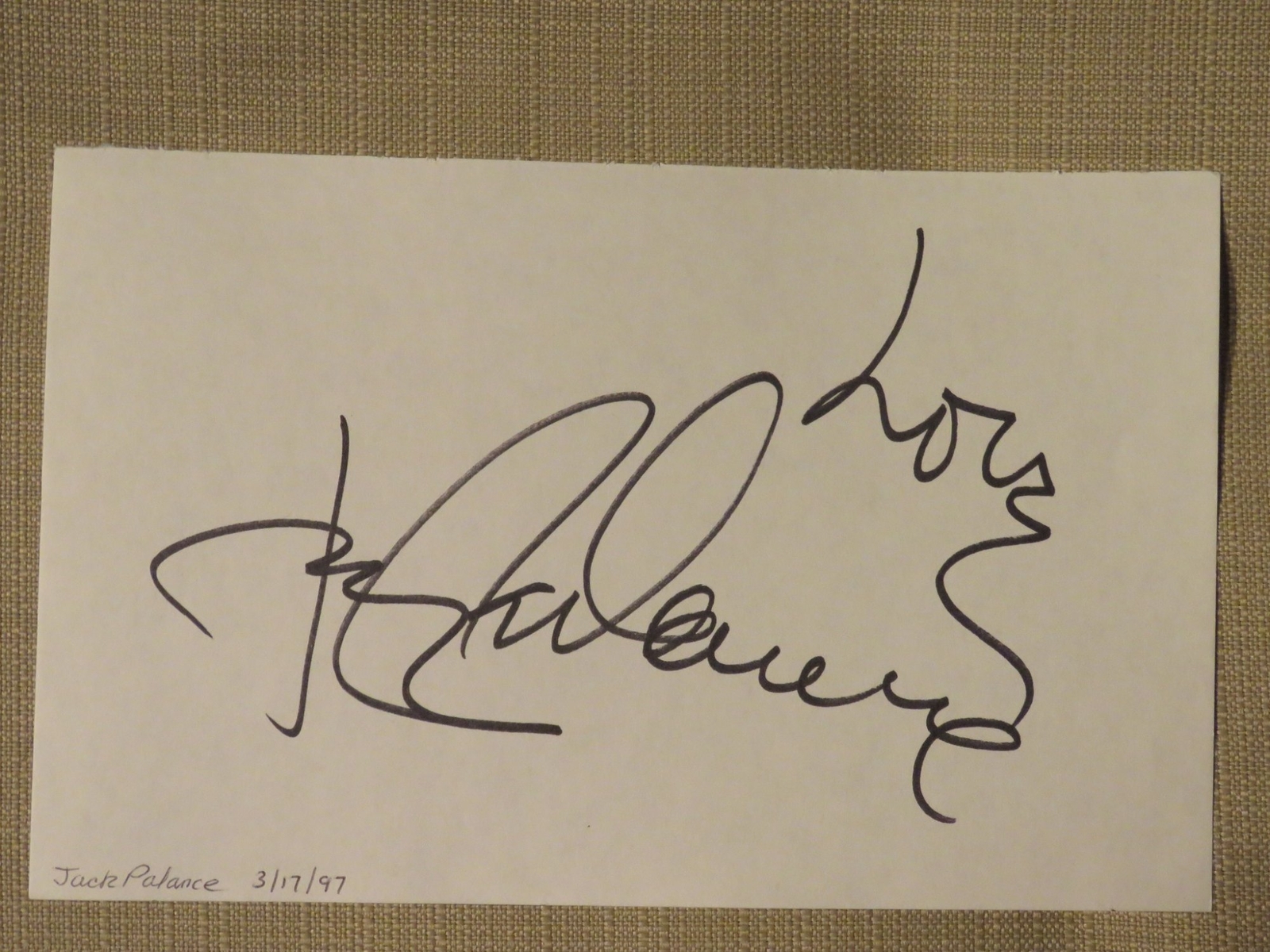 Jack Palance signed item