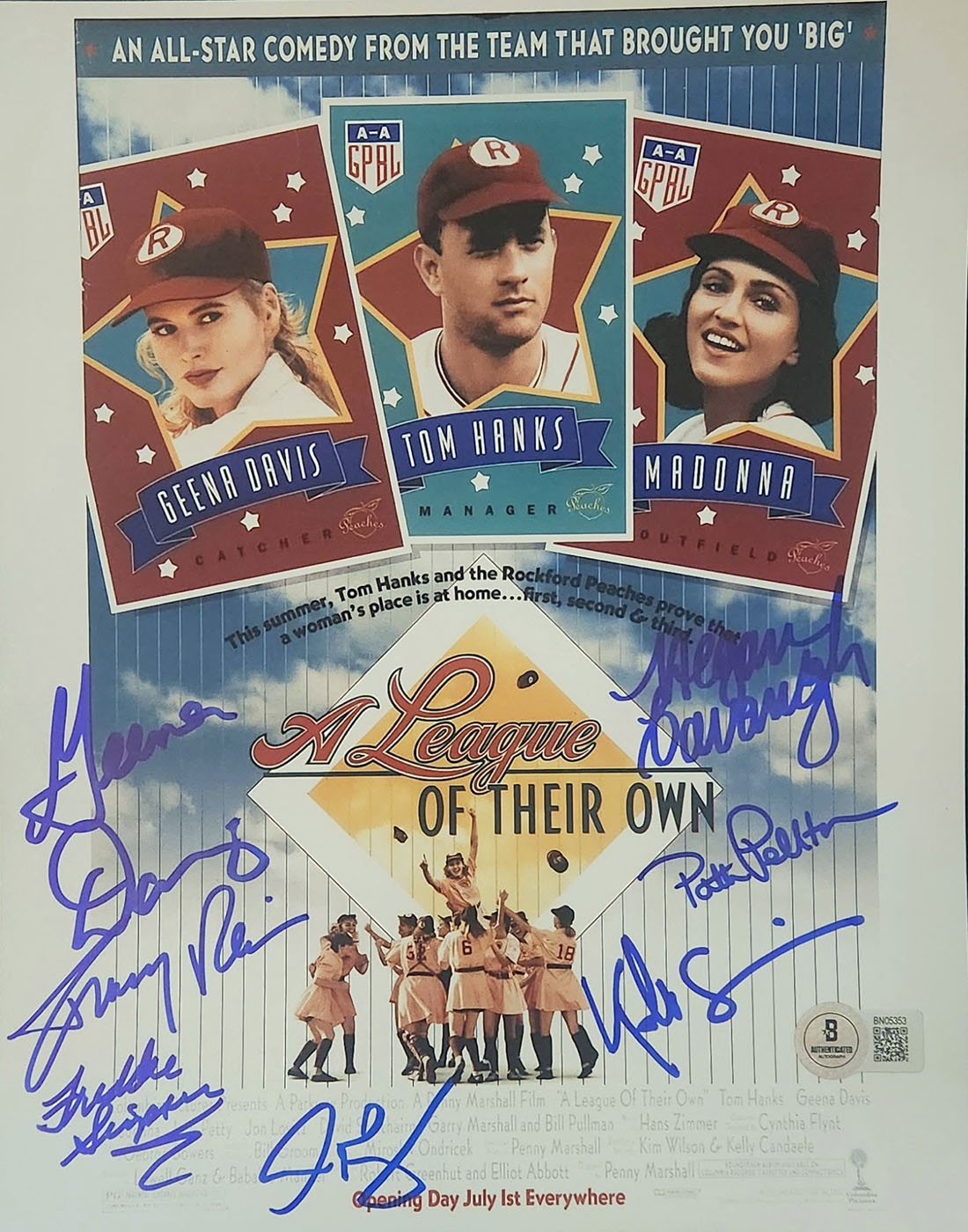 League of their Own Autographed 8x10 Mini Poster