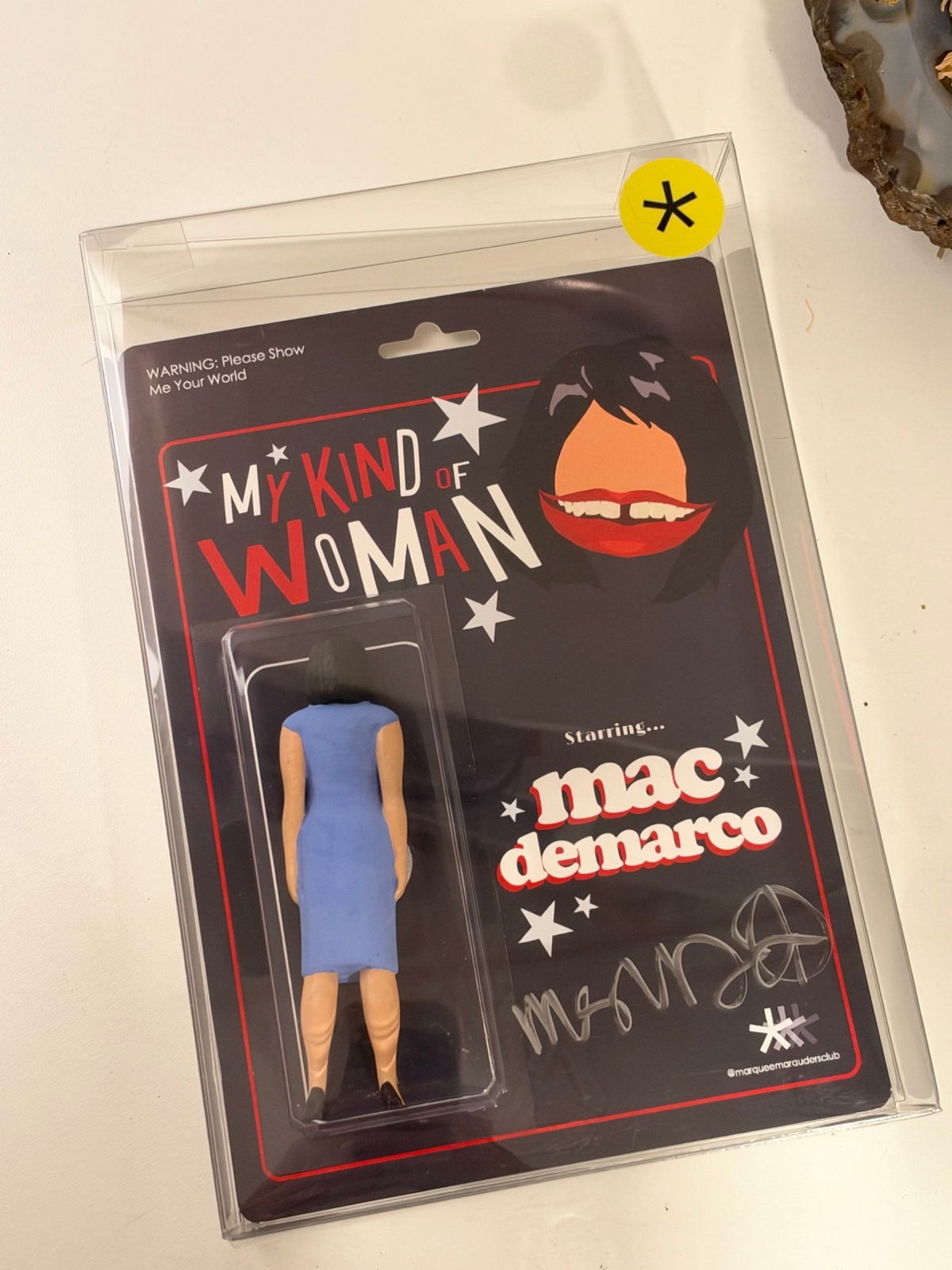 Mac DeMarco & Jacob Alvarez "My Kind of Woman" action figure, dual signed