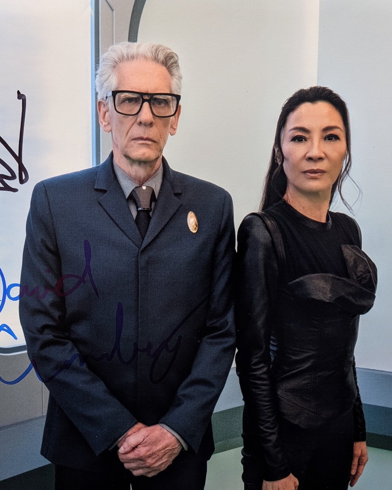 David Cronenberg & Michelle Yeoh signed 8x10 photo