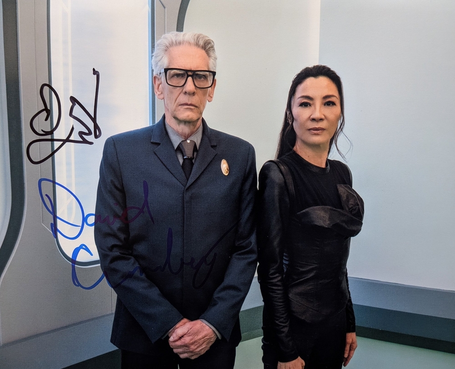 David Cronenberg & Michelle Yeoh signed 8x10 photo