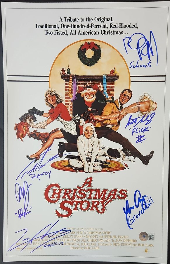 A Christmas Story Cast Autographed Mini Poster