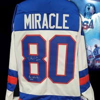 Patrick O'Brien Demsey & Billy Schneider Autographed Miracle USA Hockey Jersey