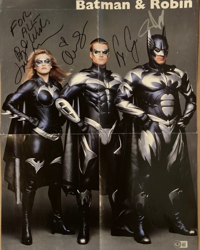 Alicia Silverstone & George Clooney & Chris O'Donnell signed item