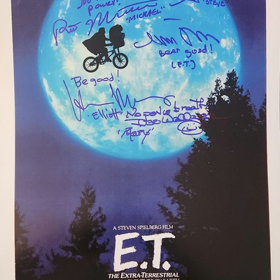 ET Cast Autographed 12x18 Mini Movie Poster