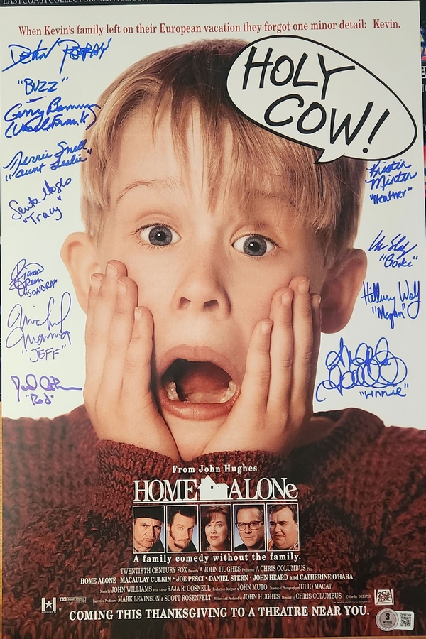 Home Alone Cast Autographed Home Alone 12x18 Mini Movie Poster