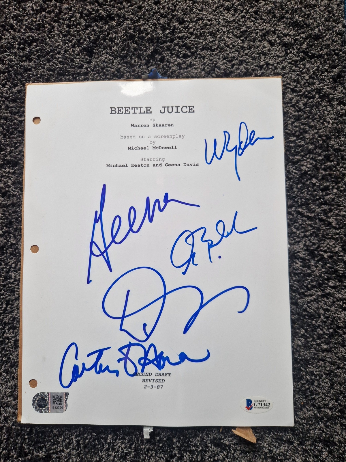 Beetlejuice cast signed