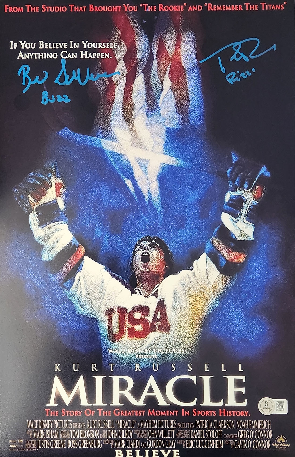 Patrick O'Brien Demsey & Billy Schneider Autographed Disney's Miracle 11x17 Mini Poster