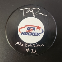 Patrick O'Brien Demsey Autographed USA Hockey Puck