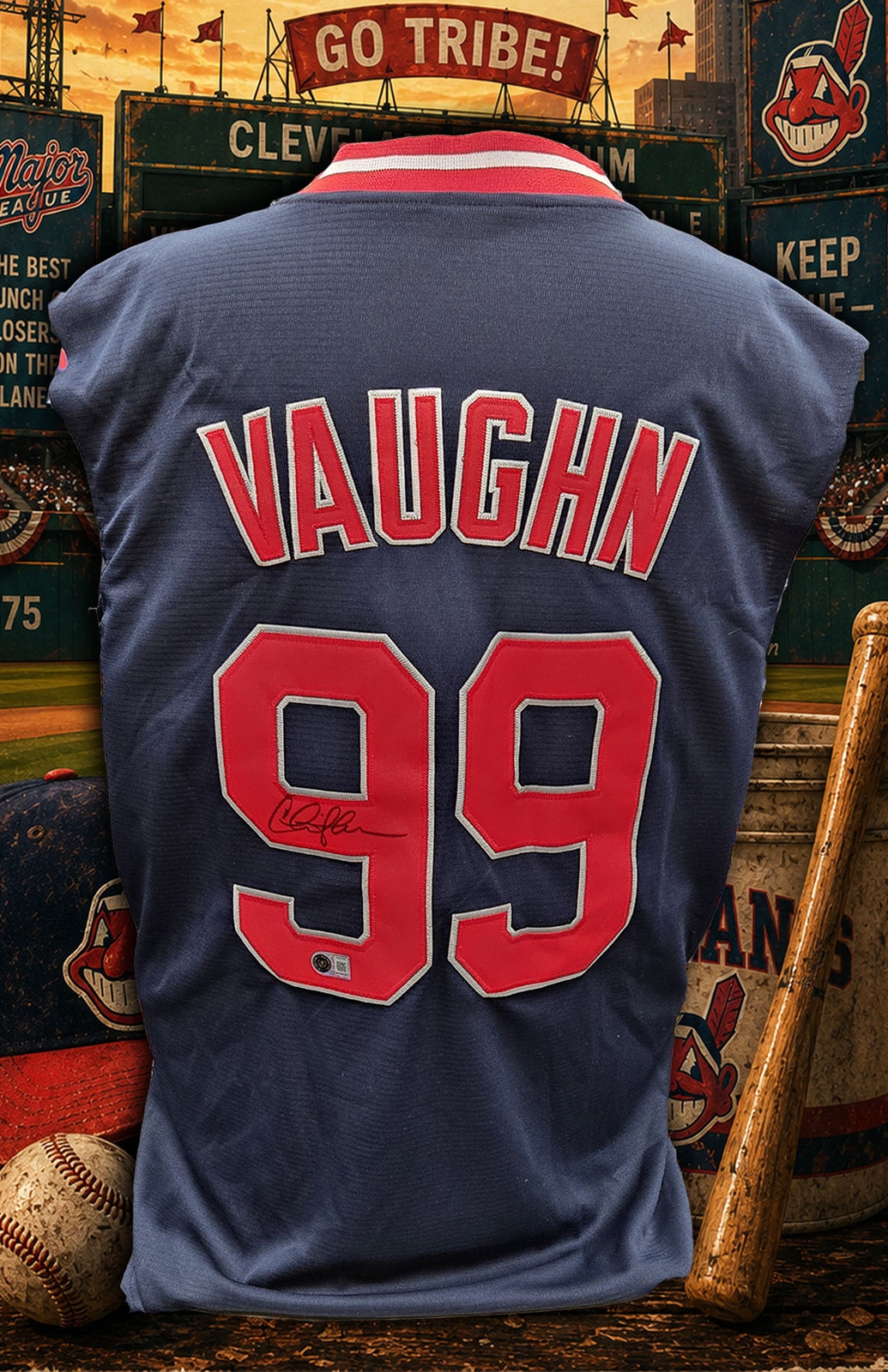 Charlie Sheen Autographed Major League Indians Sleeveless Jersey
