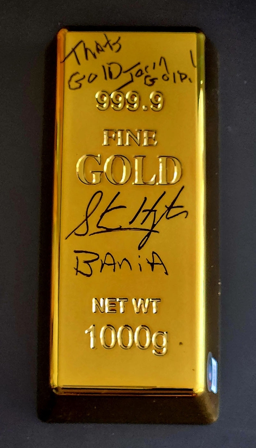 Steve Hytner Autographed Seinfeld Prop Gold Bar