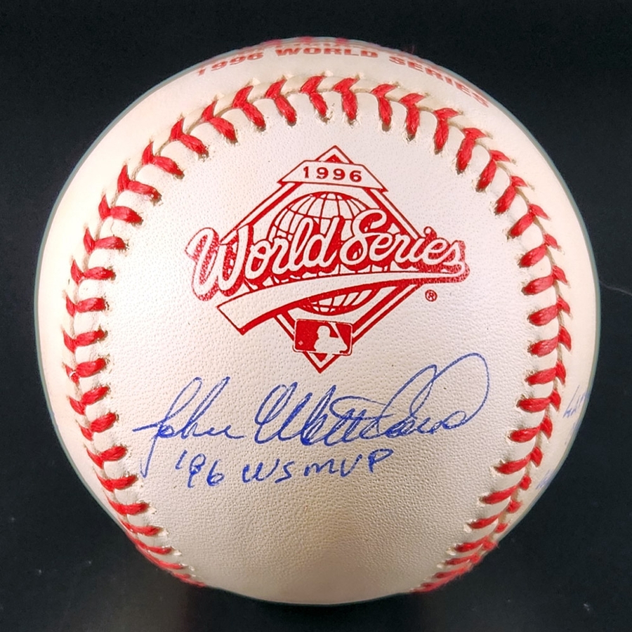 John Wetteland Autographed 1996 World Series Logo Stat Baseball