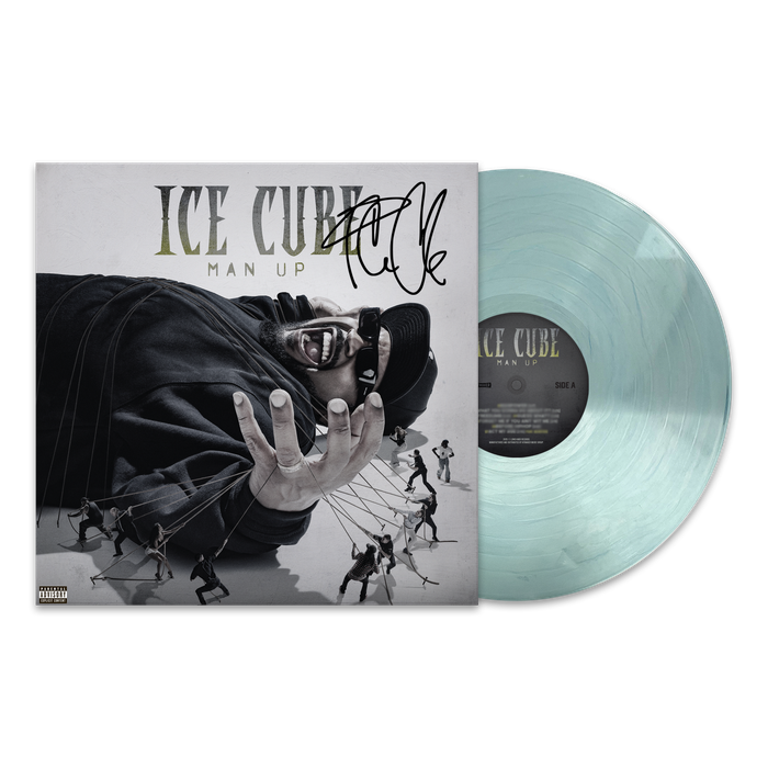 Ice Cube Man Up Autographed Vinyl - Clear Aqua