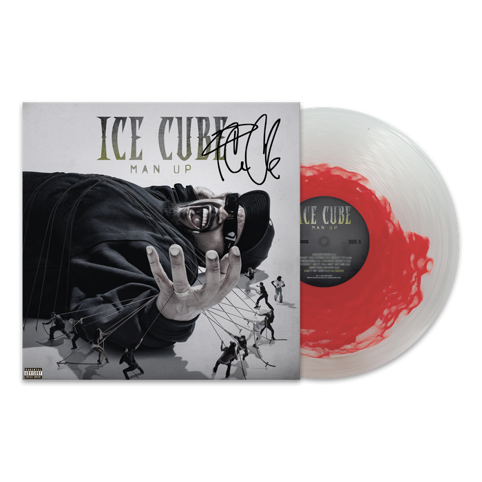 Ice Cube Man Up Autographed Vinyl - Clear with Red