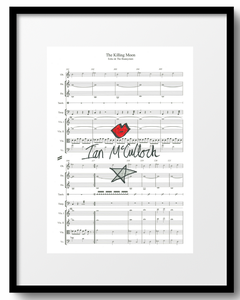 IanMcCulloch Ocean Rain 'The Killing Moon' Sheet Music signed by Ian McCulloch