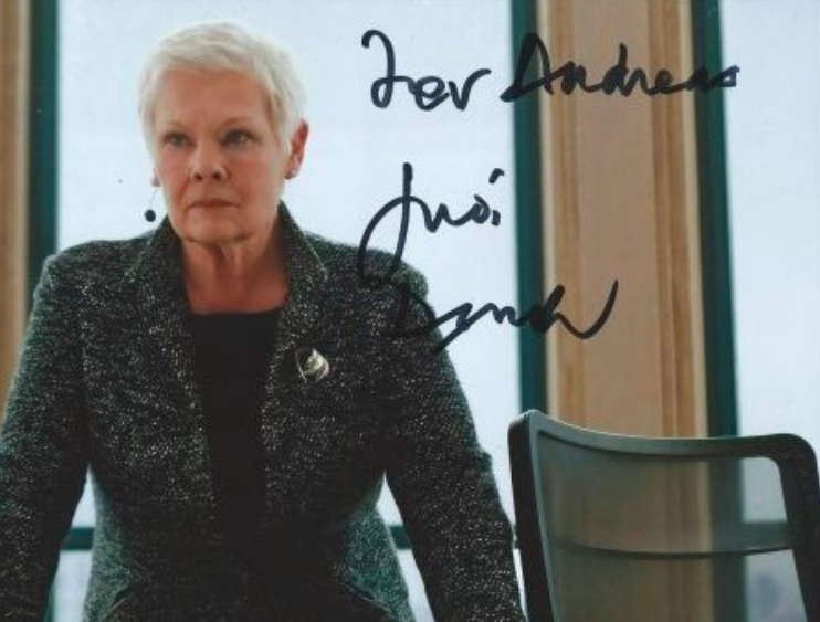 Judi Dench Autograph by Fanmail TTM