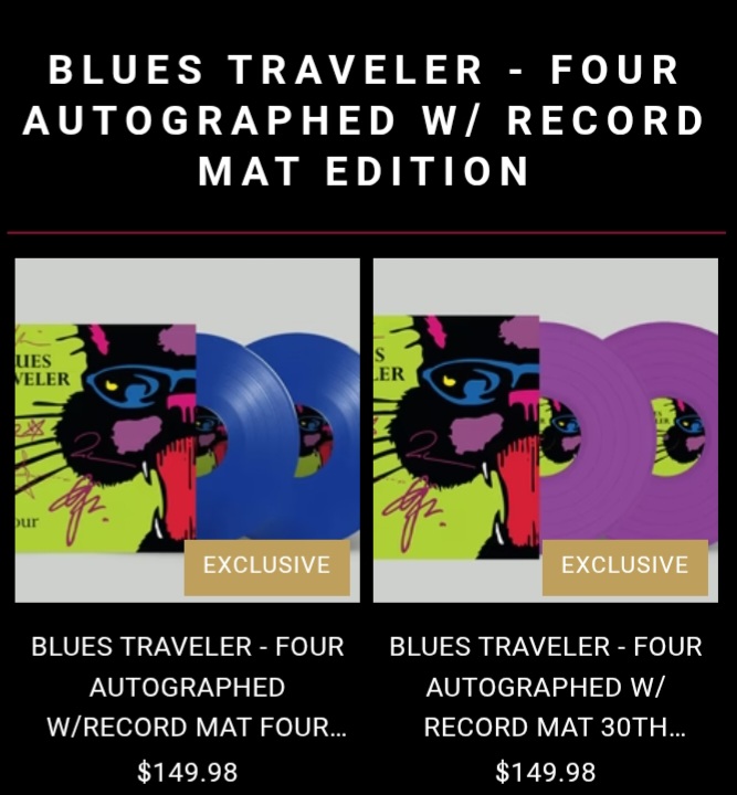 Blues Traveler - Four Autographed w/ Record Mat Edition