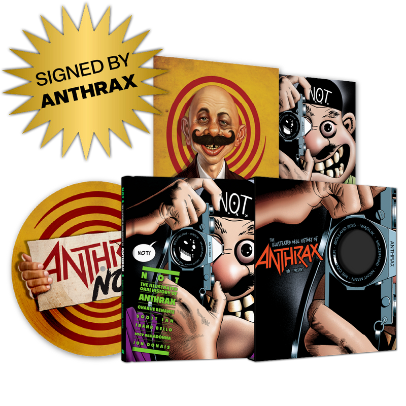 Z2 Comics NOT: THE ILLUSTRATED ORAL HISTORY OF ANTHRAX + PICTURE DISC VINYL LP (SIGNED BY ANTHRAX)