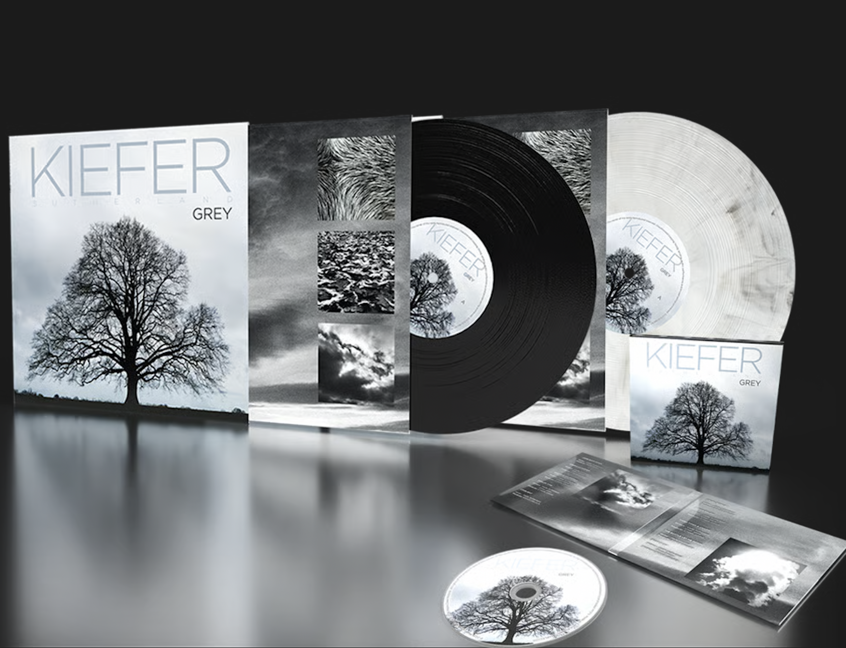 Kiefer Sutherland 'Grey' CD + Grey Sky Coloured Vinyl + Black Vinyl (Inc Signed Artcard)