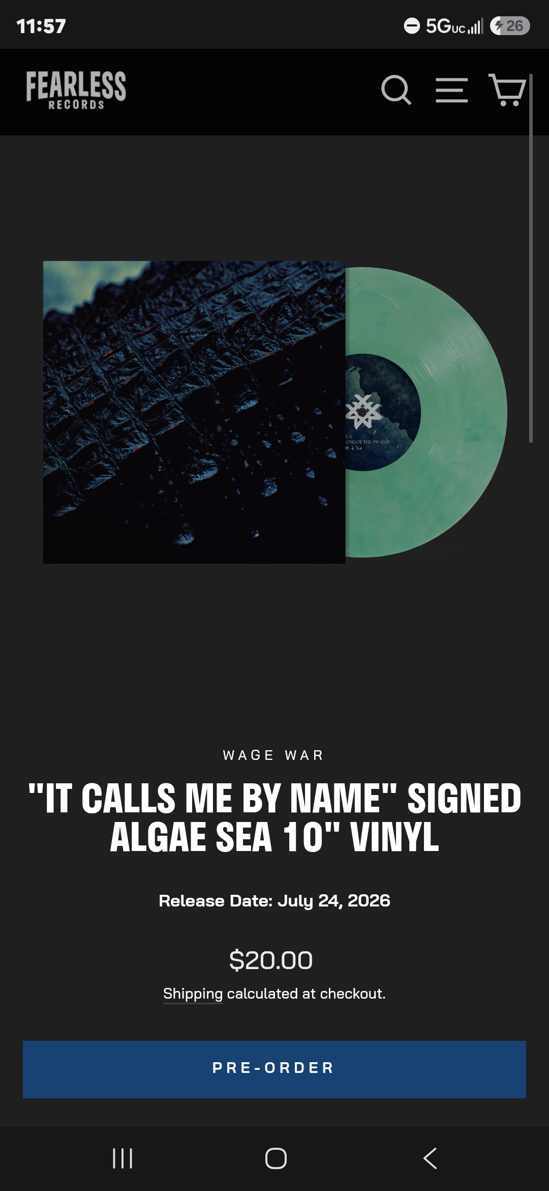 Wage War - It Calls Me By Name signed vinyl insert